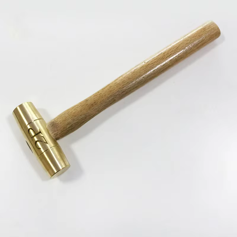 Marteau à tambour en laiton, manche en bois, outil à tête ronde, accessoires de Station-service manu