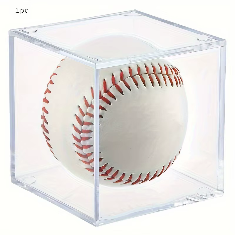 Boîte de rangement anti-poussière en acrylique en plexiglas, vitrine de Baseball transparente (Baseb