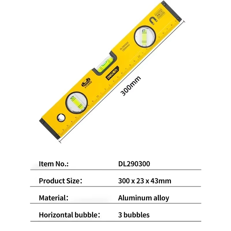 Deli 1 pièces règle de niveau haute précision niveau à bulle compteur Mini inclinomètre Instrument d