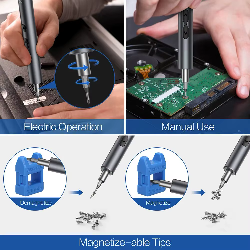 Tournevis électrique, ensembles de précision 62 en 1, Kit d'outils électriques, Mini petites embouts