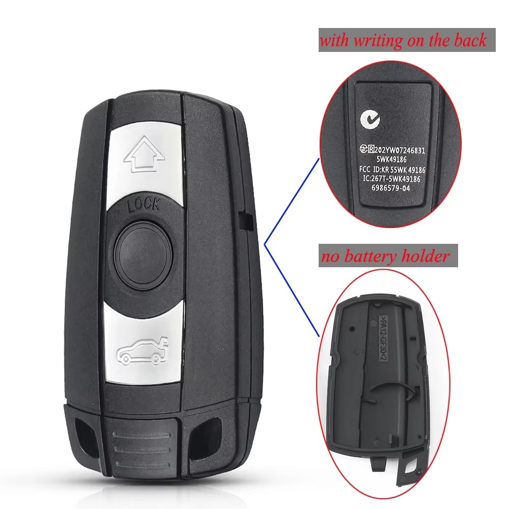 KEYYOU pour BMW 1 3 5 6 série E90 E91 E92 E60 télécommande 3 boutons coque de clé de voiture lame in