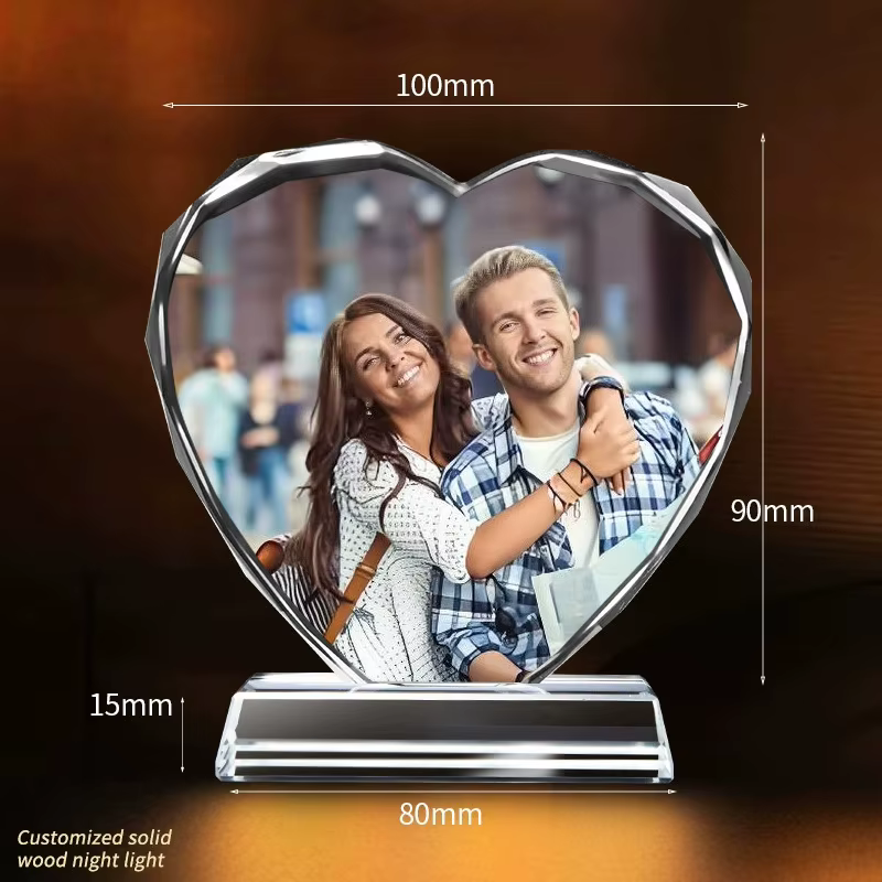 Photo en cristal personnalisée, cadre Photo en cristal personnalisé, cadeaux pour femmes, cadeaux de