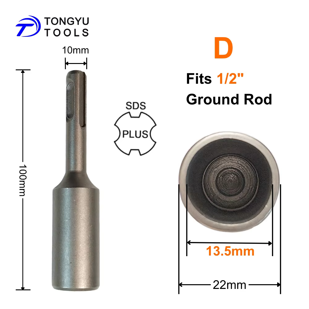 Embout de vissage SDS Plus pour tiges de terre de 1/2, 5/8 et 3/4 pouces, outil d'installation pour 