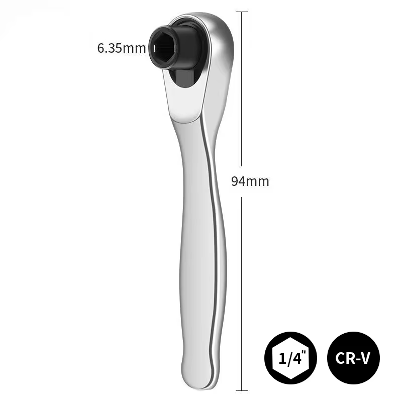 Clé à cliquet-poignée à cliquet 1/4 avec 72 dents à dégagement rapide, embouts de tournevis, outil m