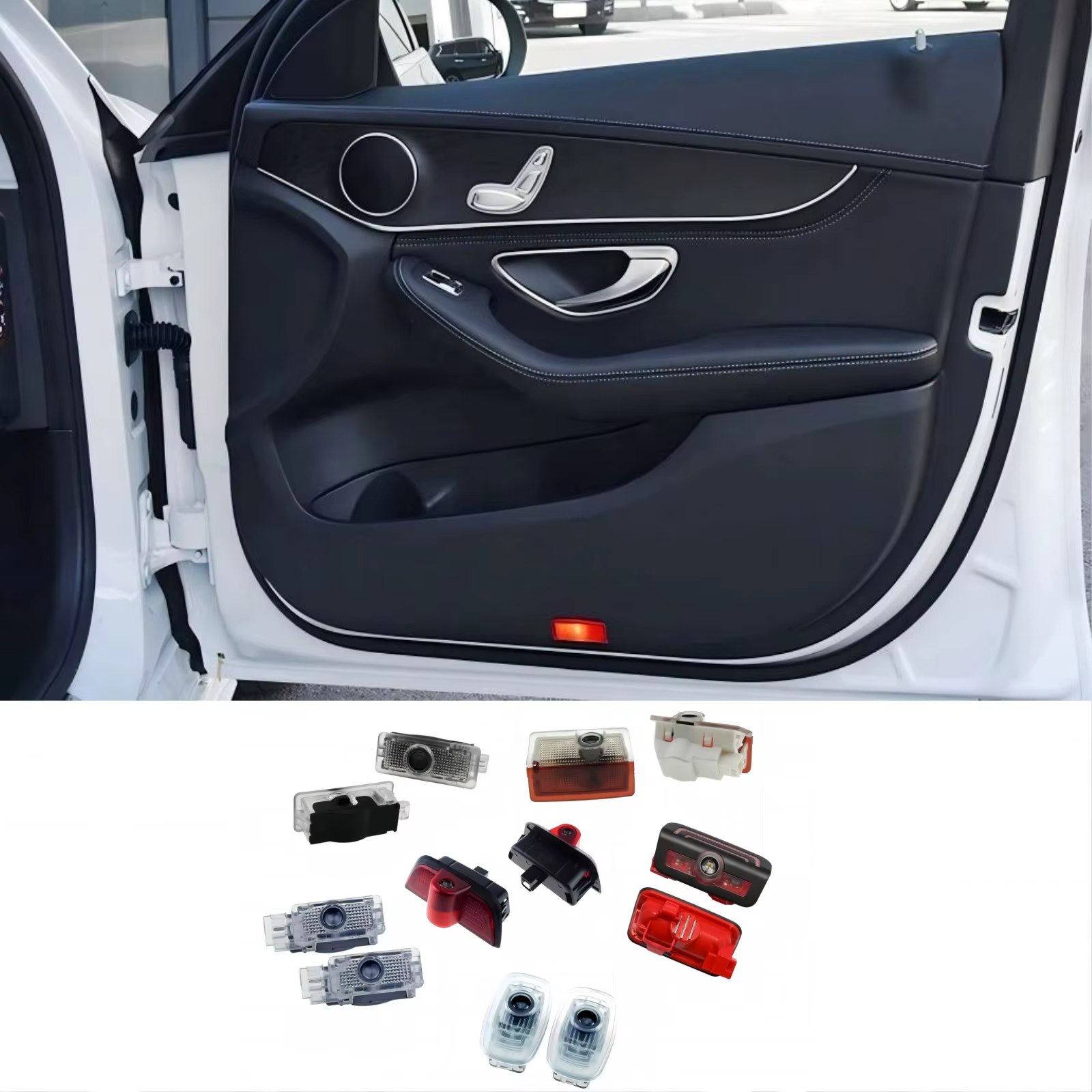 Projecteur de porte LED pour voiture, 2 pièces, pour Mercedes Benz CLS E CLA C classe W205 W206 W203