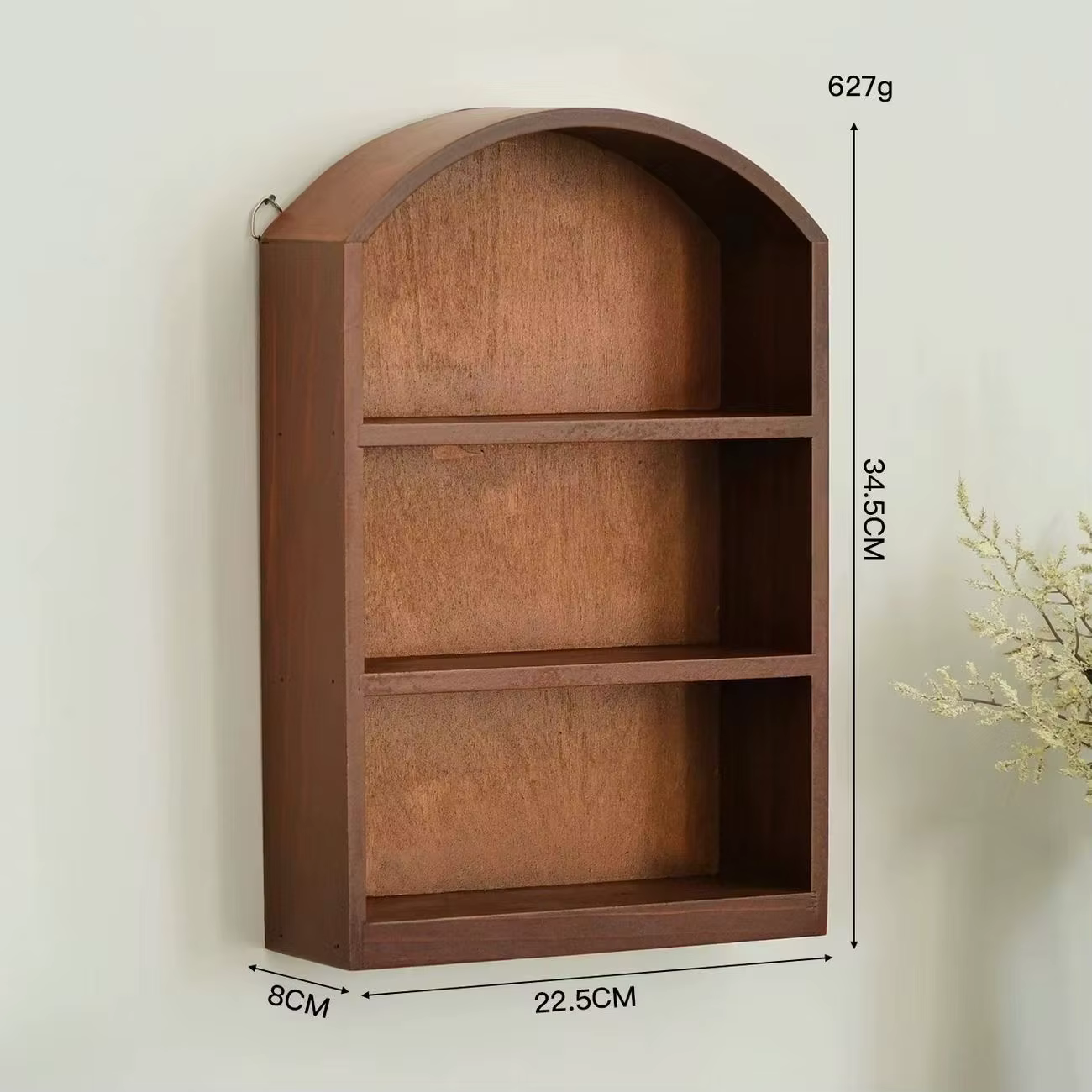 Armoire de rangement murale en bois, support de rangement de bureau rétro, anti-poussière, articles 