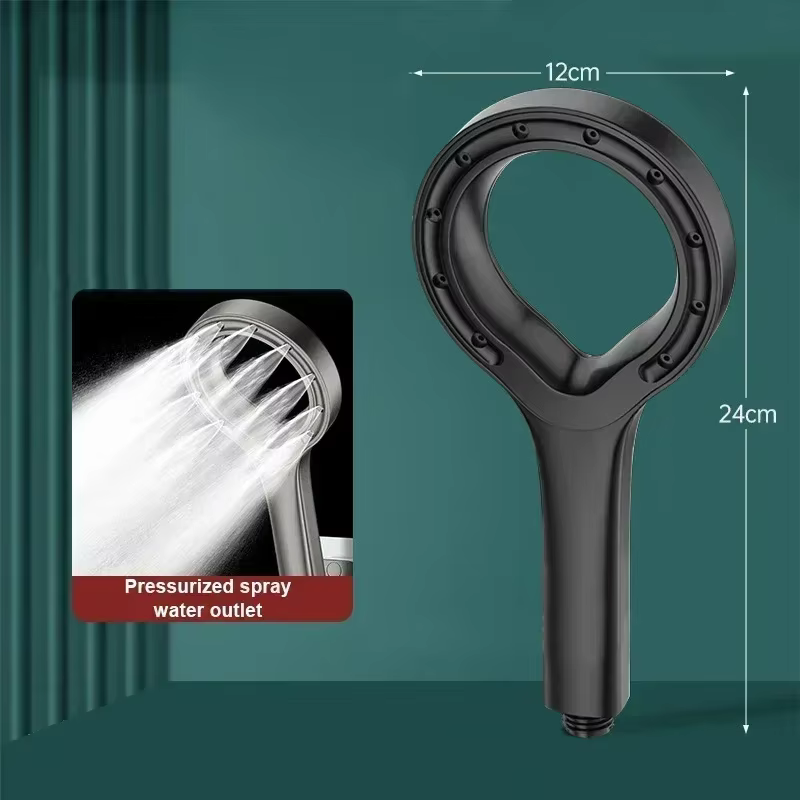 Pommeau de douche à main pressurisé, salle de bain, grand panneau, accessoires de douche pressurisés