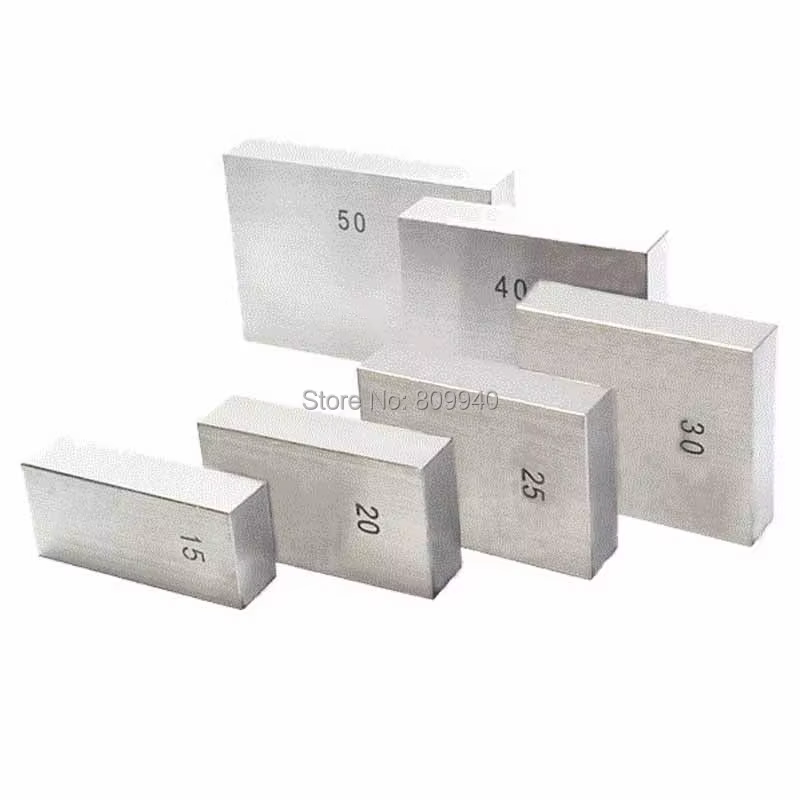 1 pièces 0.5mm, 1mm, 5mm 10mm, 20mm, 25mm,30mm, 40mm, 50mm bloc de jauge carré en acier bloc de mesu