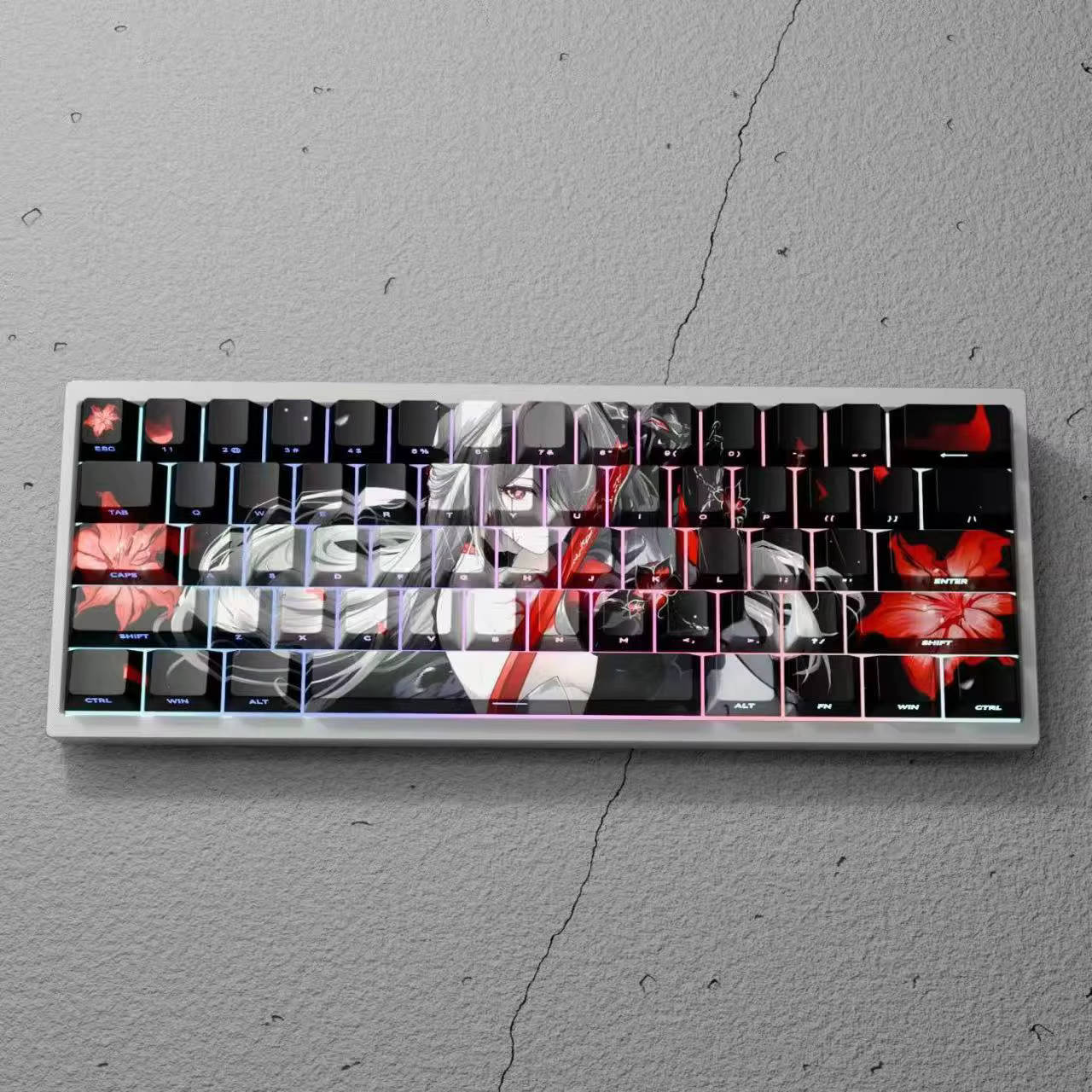 Acheron KeyCaps Star Rail thème mignon PBT cerise profil colorant-Sub personnalisé translucide jeu t