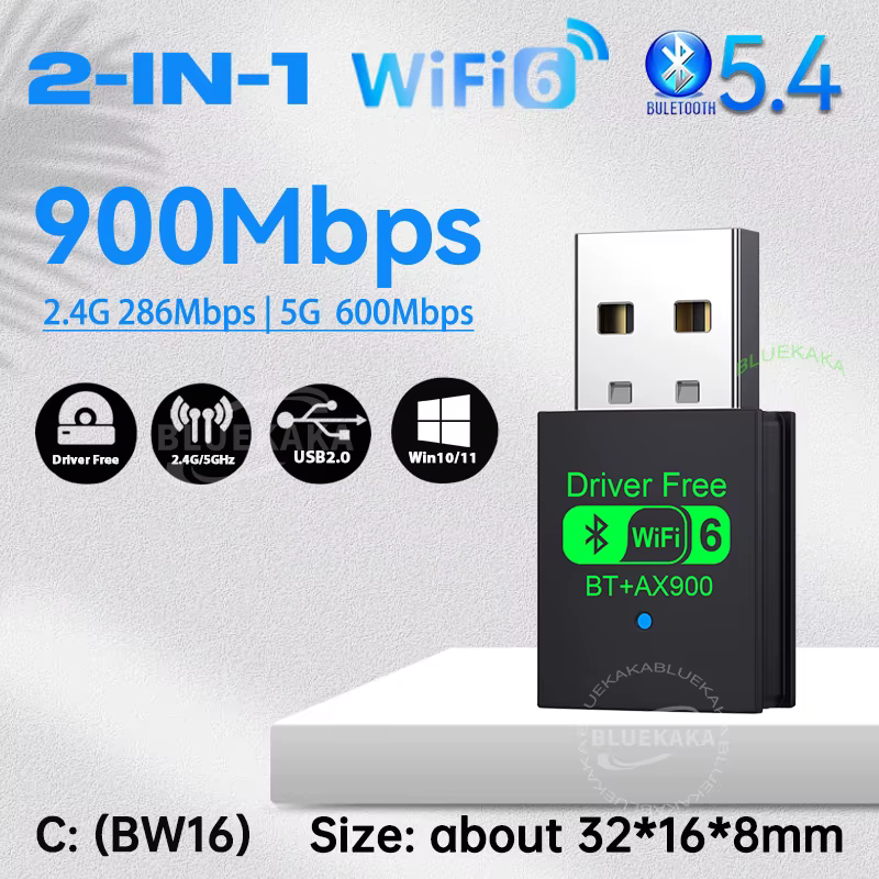Nouvelles mises à niveau 2 en 1 Mini USB AX900 sans fil Bluetooth 5.4 Émetteur Récepteur Adaptateur 