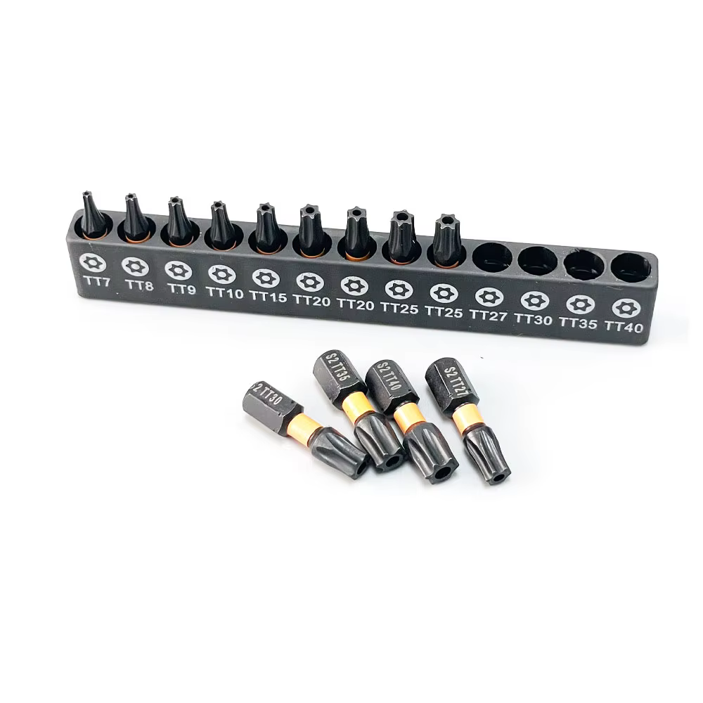Jeu de tournevis Torx S2, ensemble d'outils magnétiques creux de 25mm avec porte-embout, tige hexago