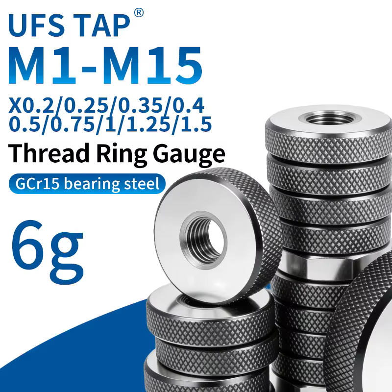 Jeu de 1 calibre de filetage (1*GO+1*NOGO) 6g M1-M15 X0.2/0.25/0.35/0.4/0.5/0.75/1/1.25/1.5, outil d