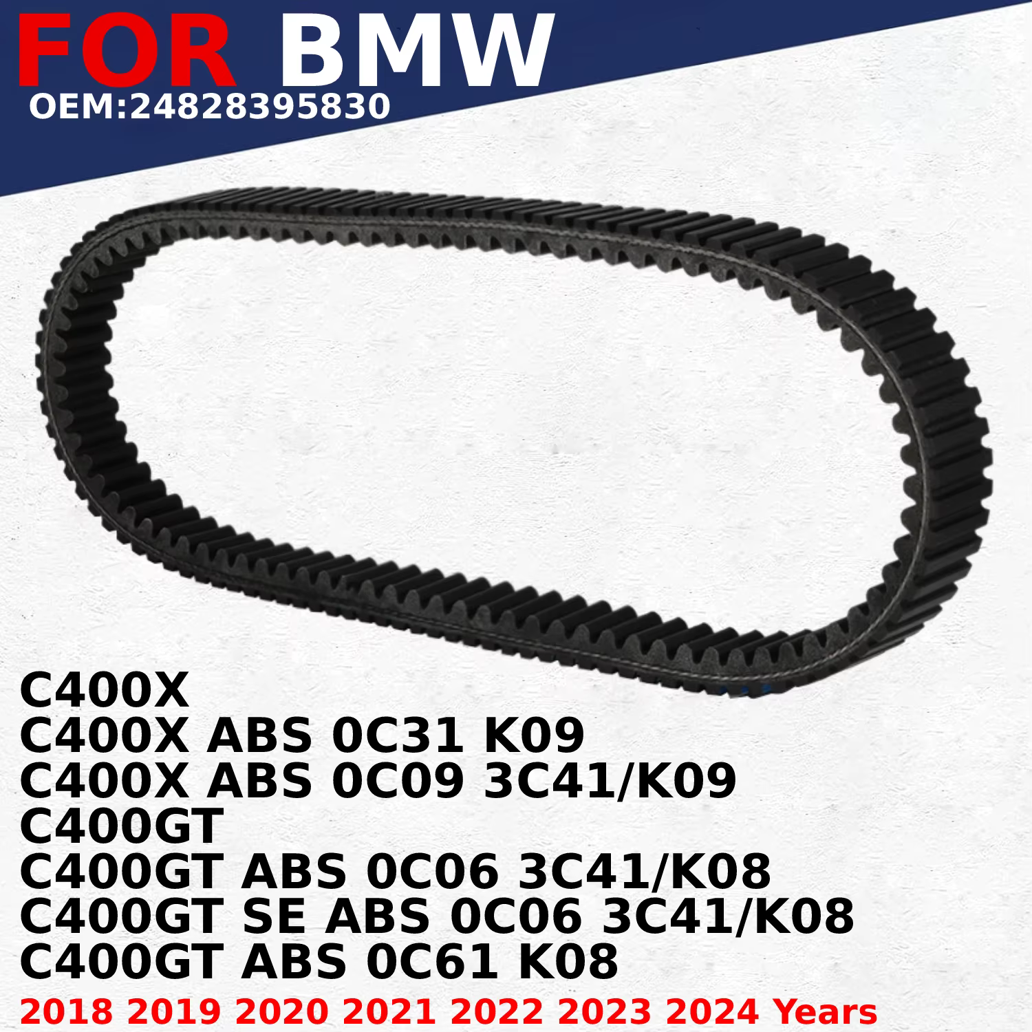 24828395830   Courroie de transfert de courroie d'entraînement pour BMW C400X C400GT ABS SE ABS 0C06