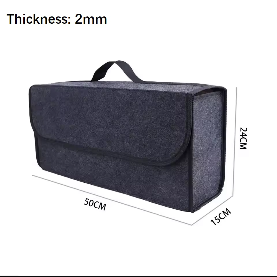 1PC Boîte de rangement en feutre gris foncé pour voiture, sac de rangement pour voiture, boîte de ra