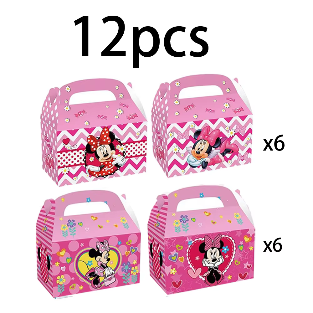 12 pièces/24 pièces, sac cadeau de fête de dessin animé Disney Minnie Mickey Mouse-design double fac