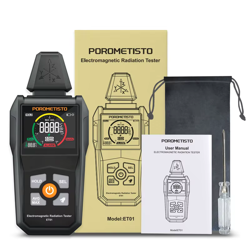 ET01 détecteur de rayonnement électromagnétique compteur EMF de champ électrique/magnétique compteur