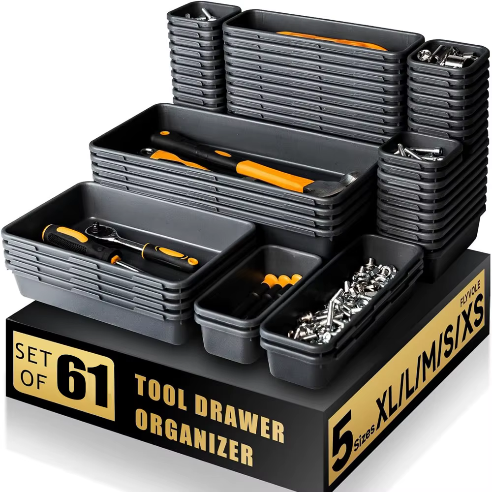 Organisateurs de tiroirs de bureau 61/45/34/24/9 pièces, 5 tailles imbriquées, organisateur d'outils