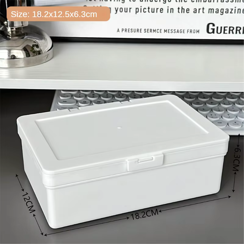 Boîte de rangement à couvercle rabattable blanc, matériel de compte à main, stockage anti-poussière,