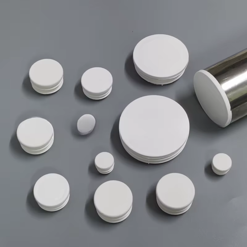 Bouchon de tuyau en plastique carré blanc, 10 pièces, capuchon rond, extrémité du tube, bouchon inté