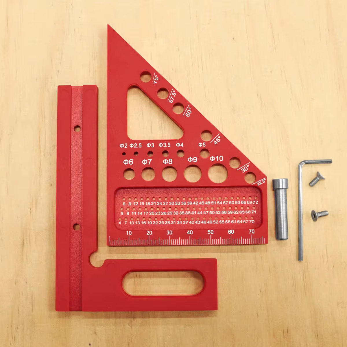 Règle de mesure multi-angle 3D, rapporteur carré pour le travail du bois à 45/90 degrés, outil de me