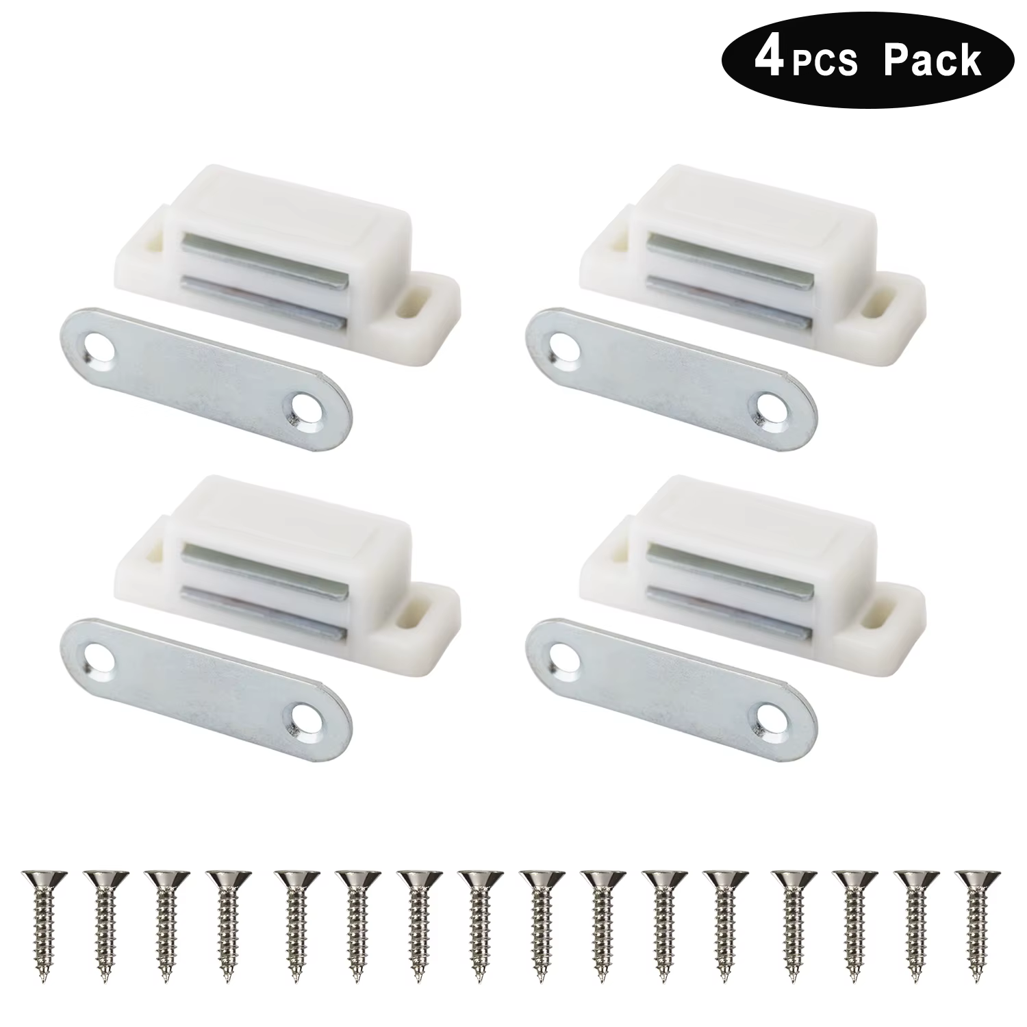 Loquet magnétique pour porte d'armoire de cuisine, fermeture puissante en plastique blanc avec aiman