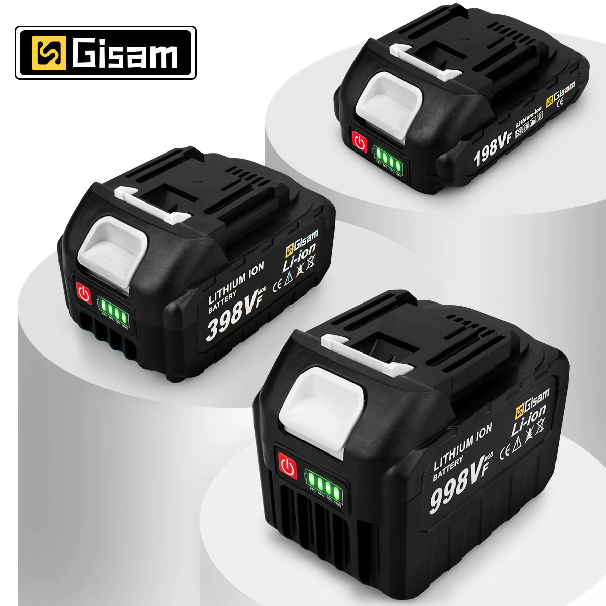 Batterie rechargeable Gisam 4.5Ah 4.0Ah 2.0Ah Lithium-ion 198VF 398VF 928VF Li-ion pour batterie Mak