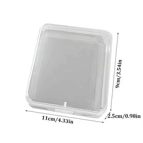 Boîte de rangement en plastique transparent avec couvercle, collection d'autocollants, conteneur de 