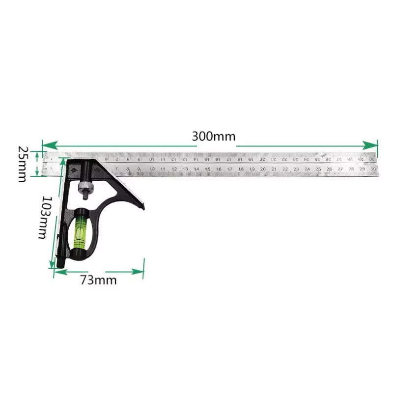 Outils de mesure précis en acier inoxydable, bricolage de 300mm, combinaison d'aluminium, matériel d