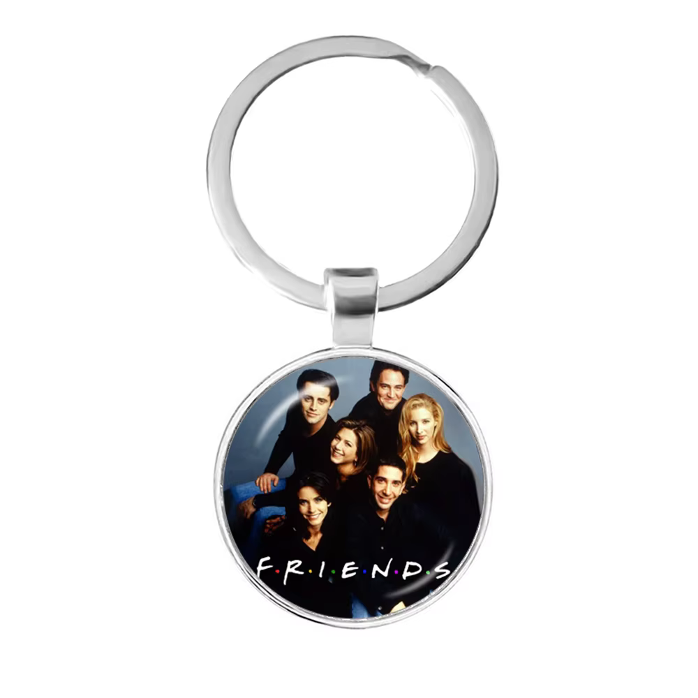 Nouveaux amis émission de télévision pendentif porte-clés personnage dessin animé motif amusant 25mm