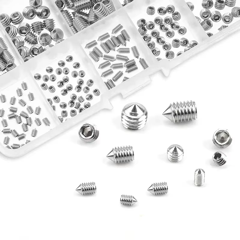 Jeu de vis à douille hexagonale en acier inoxydable, 240 pièces, vis sans tête M3/M4/M5/M6/M8 avec p