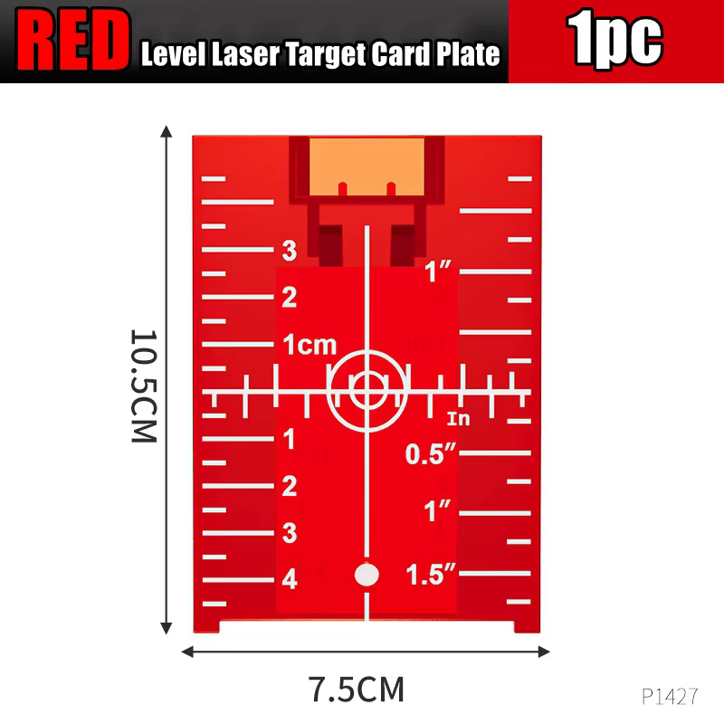 Plaque de visée pour niveau laser, lignes rouge et verte, pour mesure de distance (pouces et cm), ou