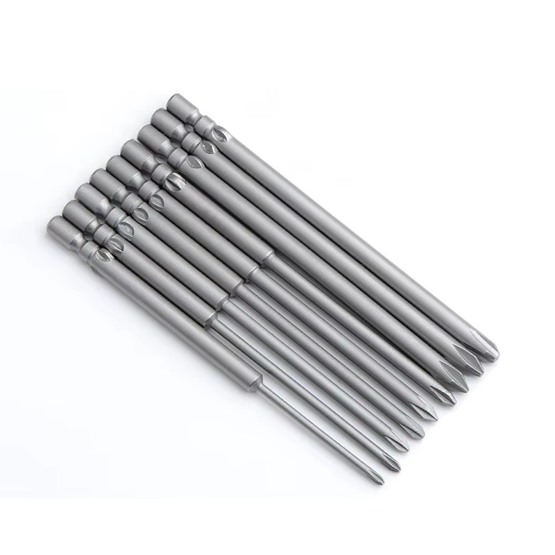 10 pièces 80mm pleine longueur magnétique 800 tige ronde tournevis Phillips électrique embout tourne