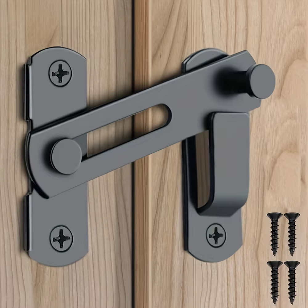 Serrure de grange en acier inoxydable 1 pièce - 180 ° Loquet rabattable pour garage/salle de bain.