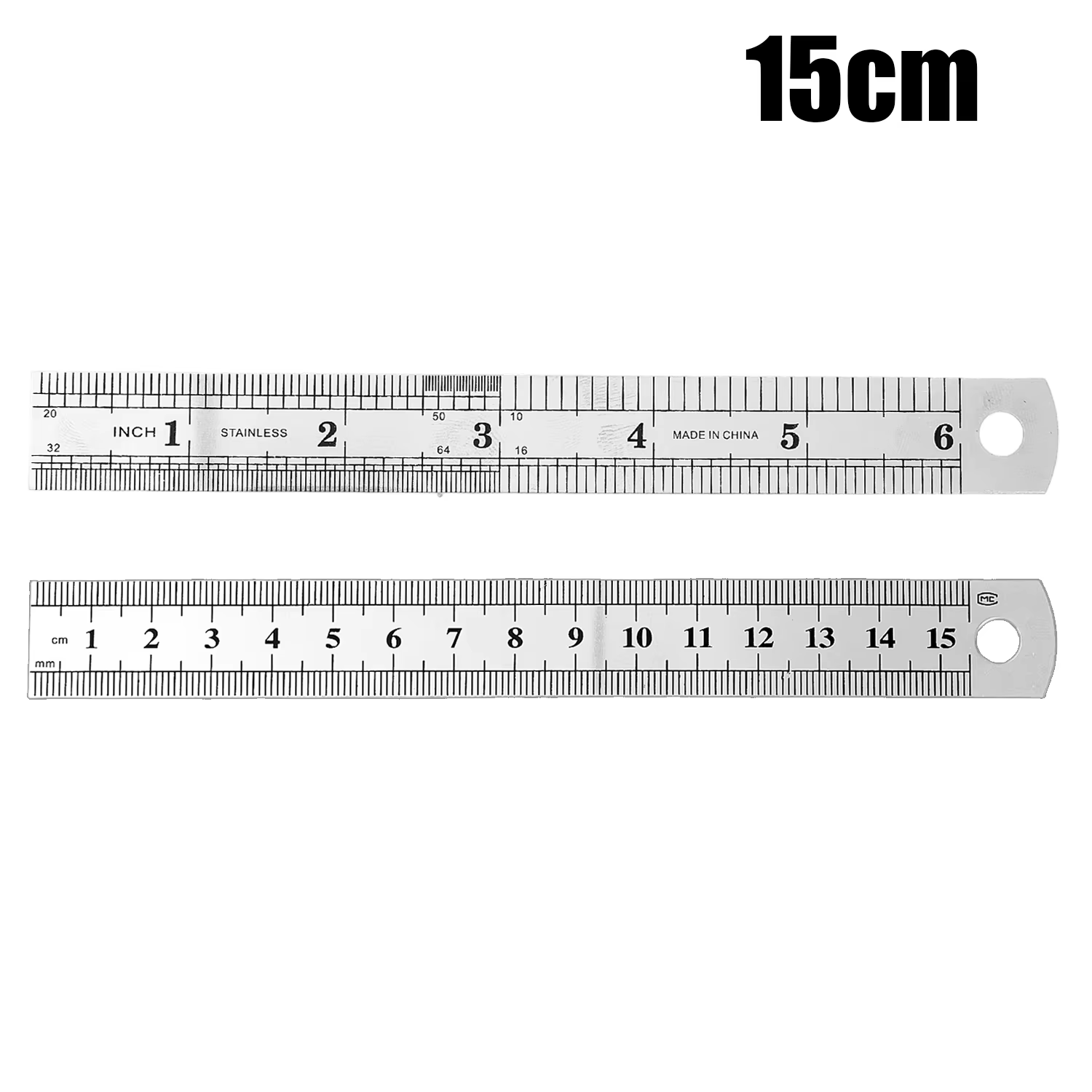 Règle droite en acier inoxydable de 15-50cm, outil de mesure de précision Double face, règle métriqu