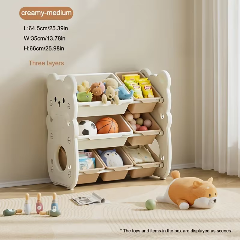 Étagère de rangement pour jouets d'enfants, grande capacité, organisateur multi-niveaux pour la mais