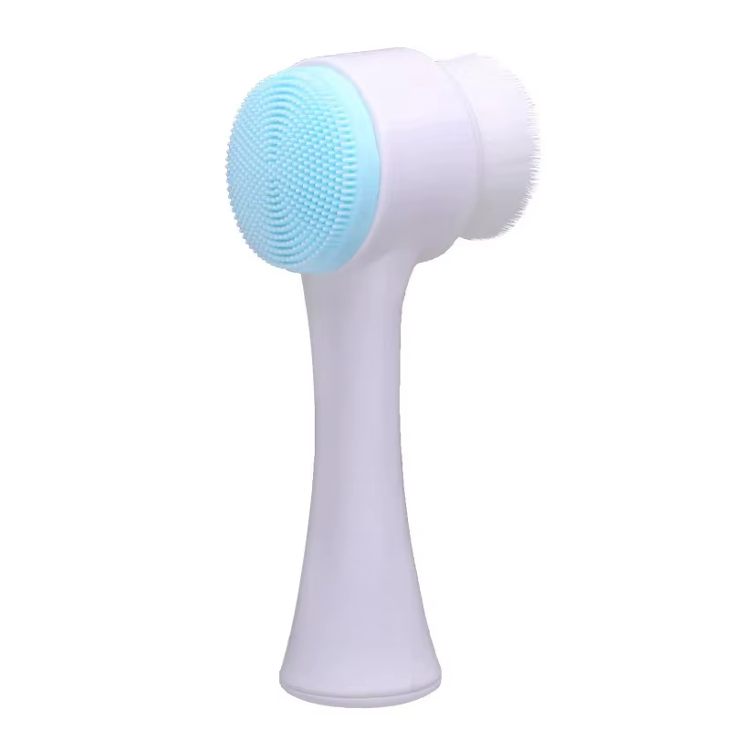 Brosse nettoyante visage manuelle, brosse de massage faciale à poils doux, exfoliant double face, br