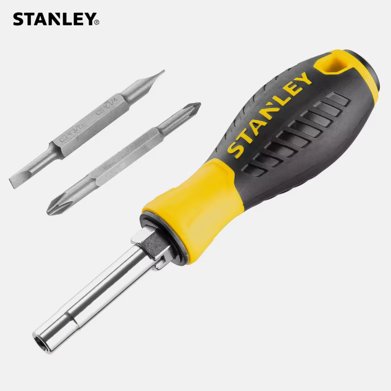 Kit de tournevis multifonction 6 en 1 Stanley 0-68-012, 6 embouts magnétiques et grande poignée en c