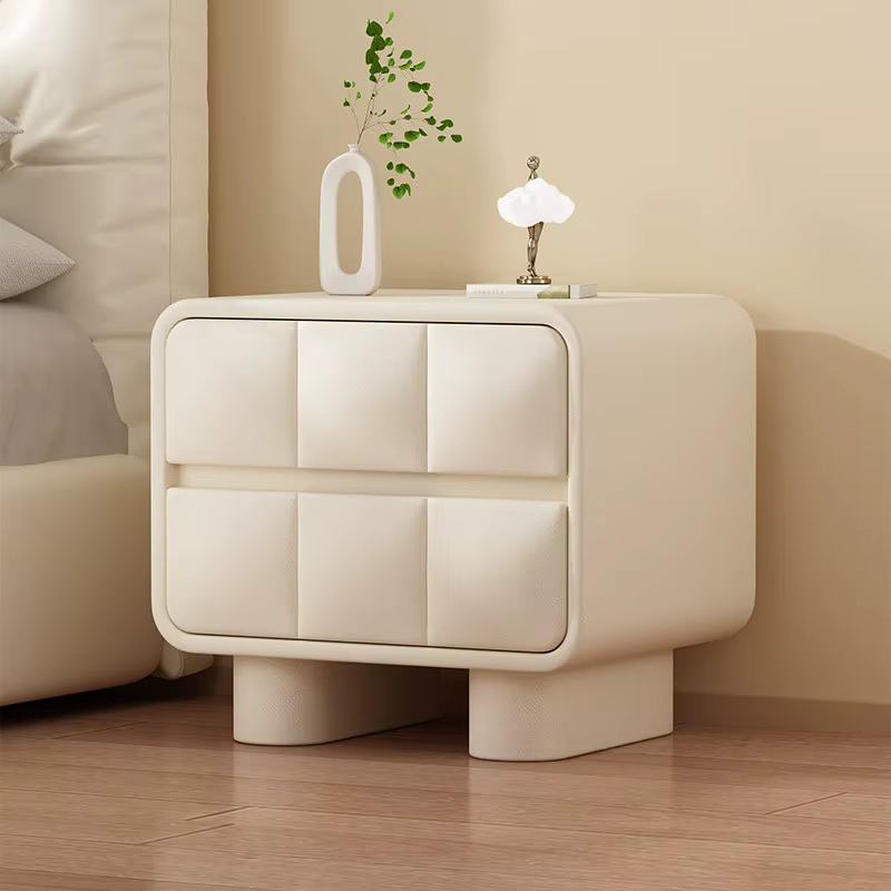 Table de chevet avec pieds en bois, blanche, style européen, pour chambre à coucher, meubles de rang