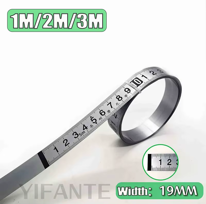 Règle à échelle métrique auto-adhésive, 19mm de largeur 1-5m, bande à mesurer en acier inoxydable, a