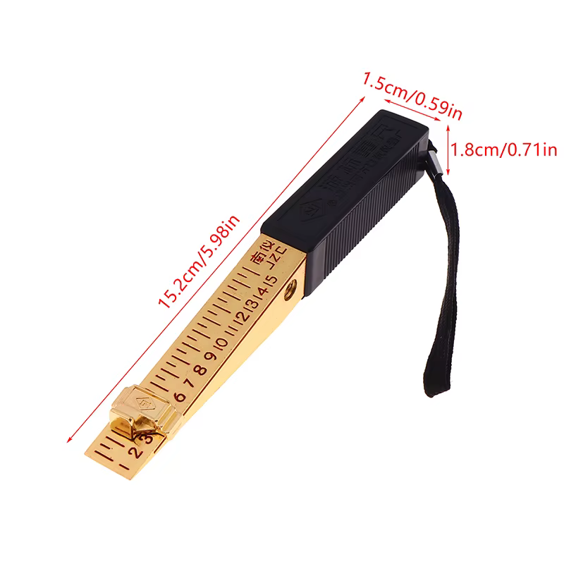Jauges d'épaisseur Vernier, jauge d'épaisseur Vernier en forme de coin 1-15mm, outils de mesure de l