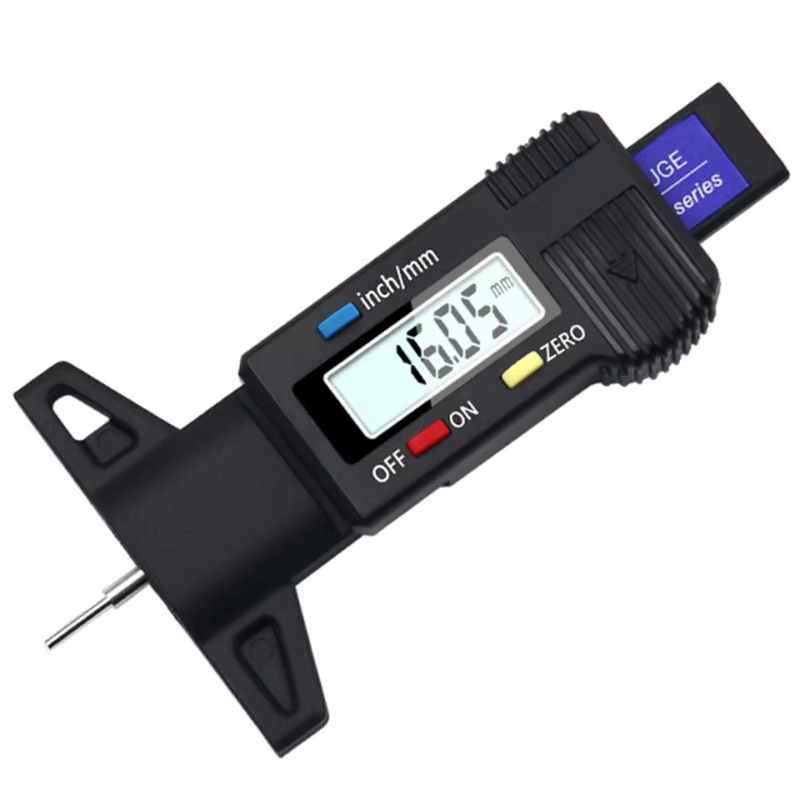 Jauge numérique de profondeur de bande de roulement de pneu 0-25mm LCD outil de mesure de détection 