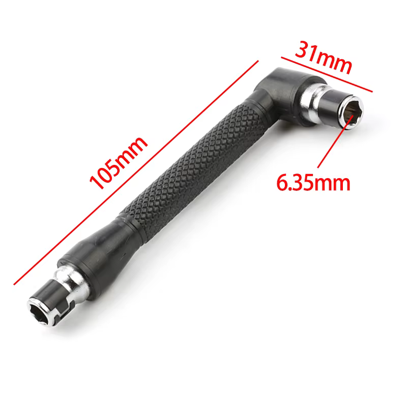 Embout de tournevis hexagonal 1/4 de type L noir 90 °    outil clé à double extrémité de 6,35 mm
