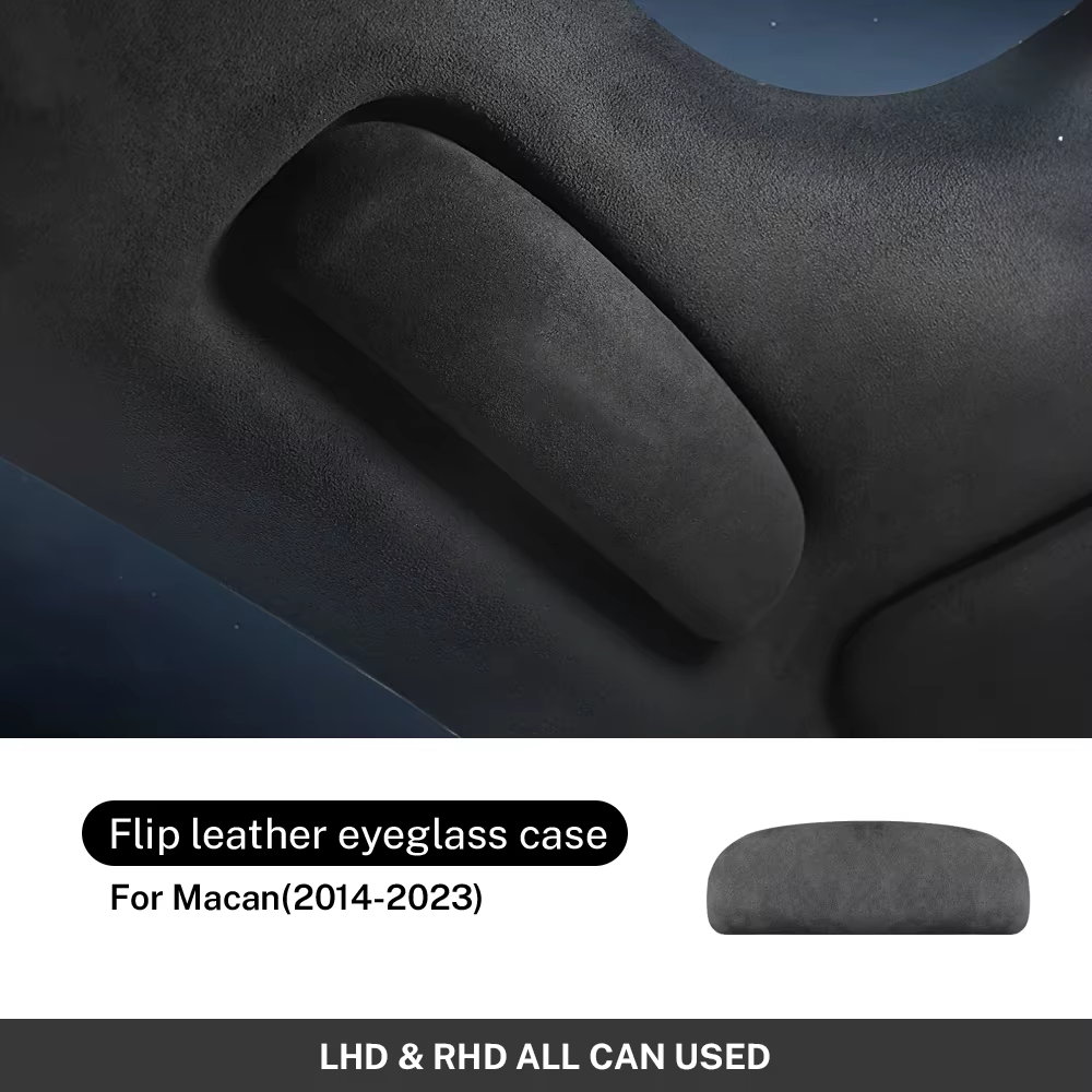 Étui à lunettes en daim italien de qualité supérieure pour Porsche Macan 2014, 2015, 2016, 2017, 201