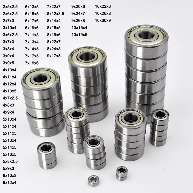 10/50 pièces Roulements miniatures de 2mm, 3mm, 4mm, 5mm, 6mm, 7mm, 8mm, 9mm, 10mm de diamètre intér