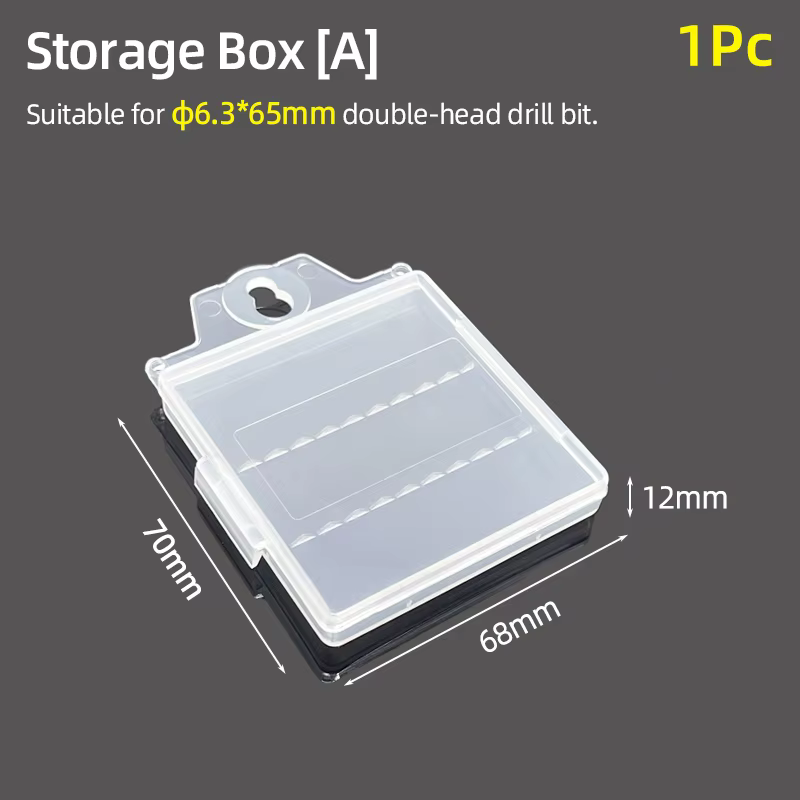 Mallette de rangement en plastique pour forets, mallette d'emballage pour tournevis à double tête, m