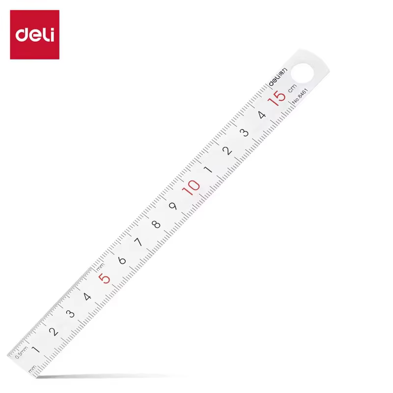 DELI – règle métallique de précision, marquage clair, artisanat, travail du bois, outil de mesure de