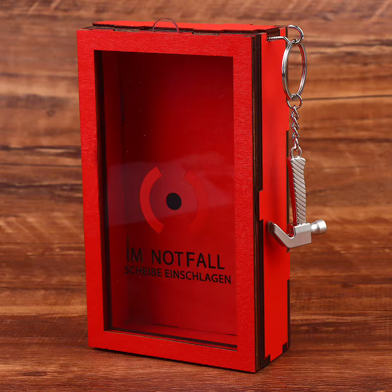 Boîte-cadeau d'urgence amusante avec marteau, étui d'emballage cadeau, Gag rouge, organisateur de ca