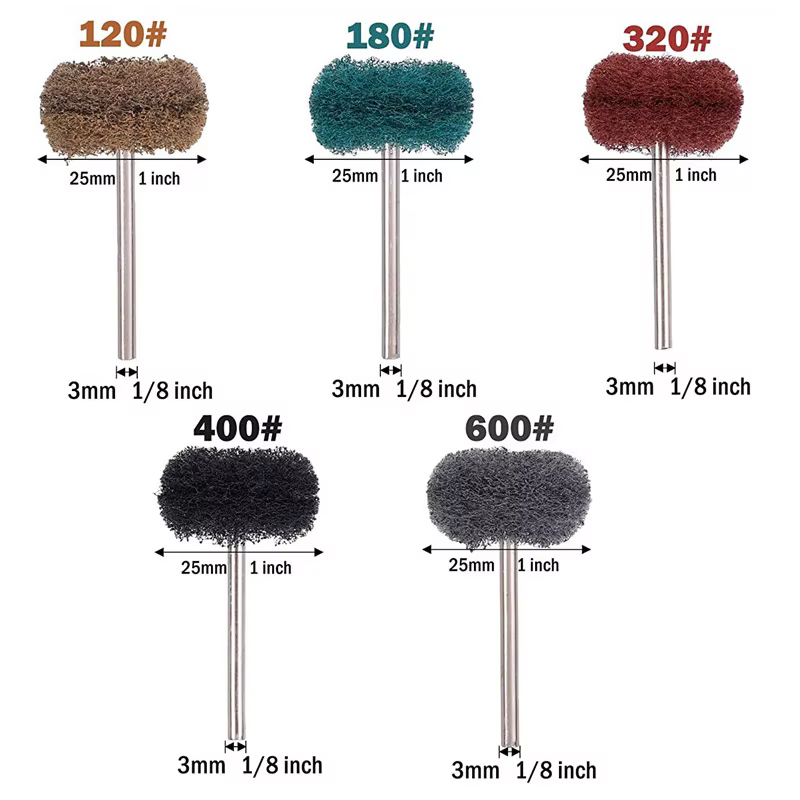 Mini perceuse, brosse Abrasive, roue de polissage en Nylon avec tige de 3mm/2.35mm pour outil rotati