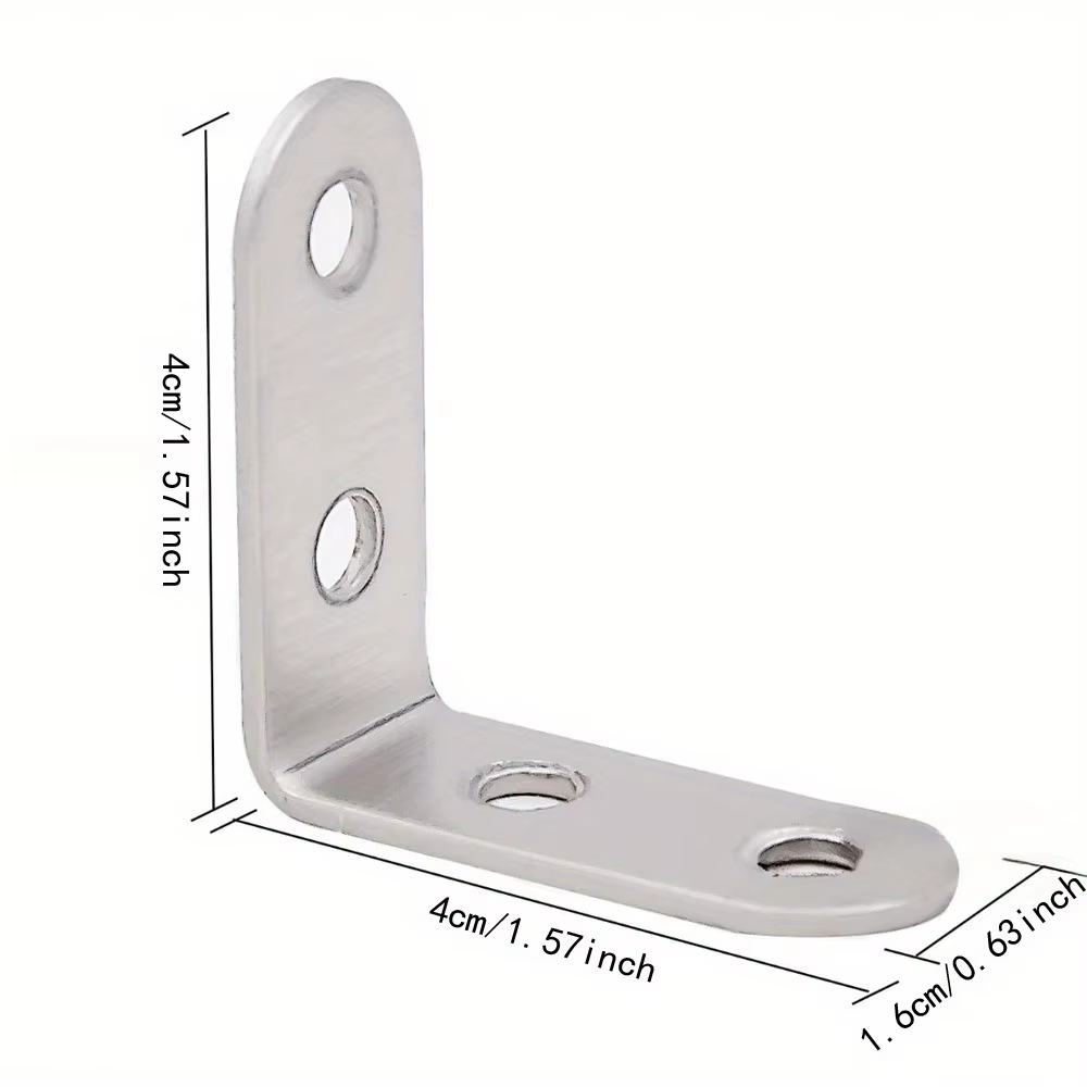 Fixation d'angle en acier inoxydable, 40x40mm, pratique, joint épais à angle droit, pour meubles de