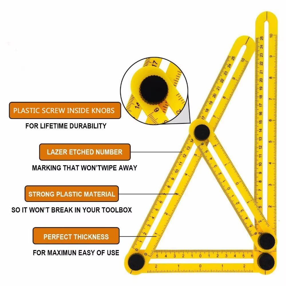 Rapporteur règle multi-angle modèle 4 outil de mesure d'angle pliant brique carrelage bois coin prod